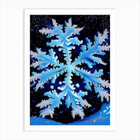 Fernlike Stellar Dendrites, Snowflakes, Pop Art Photography Art Print