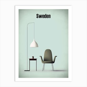 Sweden, Minimalism Poster Art Print