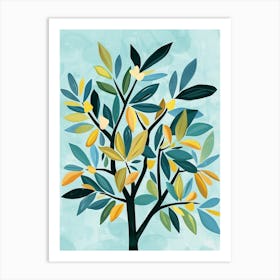 Banyan Tree Flat Illustration 3 Art Print