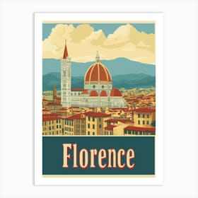 Aihrgdesign A Vintage Travel Poster Of Florence Featuring The 52494011 7d89 4d0c 881b Faddecb7c6f4 1 Art Print