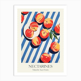 Marche Aux Fruits Nectarines Fruit Summer Illustration 1 Art Print