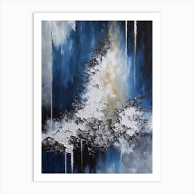 Blue White Abstract 1 Art Print