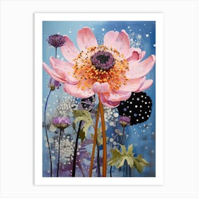 Surreal Florals Scabiosa 1 Flower Painting Art Print