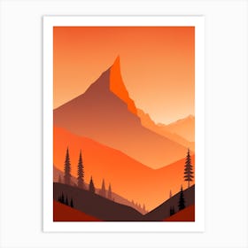 Misty Mountains Vertical Composition In Orange Tone 202 Art Print