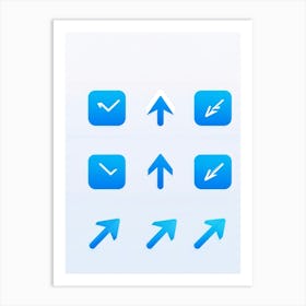 Arrow Icons For A Web Navigation Bar Minimalist Design With A Sleek Translucent Blue Overlay Drop (3) Art Print