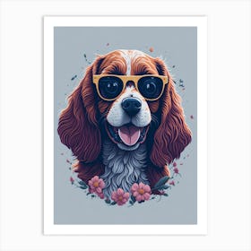 Dog With Sunglasses 1 Art Print