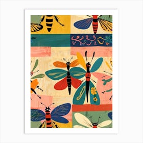 Bees And Butterflies Art Print