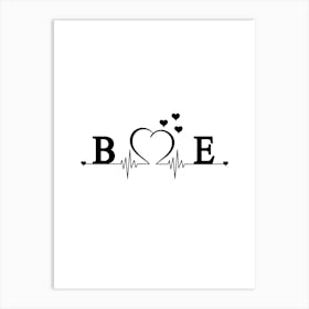 Personalized Couple Name Initial B And E Monogram Art Print