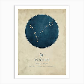 Astrology Constellation and Zodiac Sign of Pisces Art Print