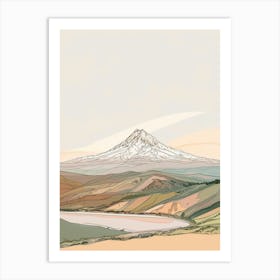 Mount Diablo Usa Color Line Drawing (6) Art Print