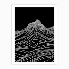 Beinn A Chlachair Line Drawing 4 Art Print