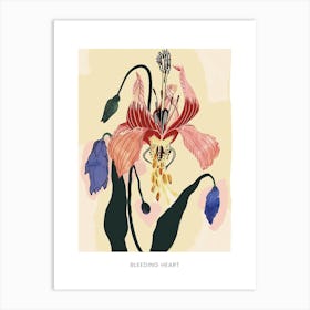 Colourful Flower Illustration Poster Bleeding Heart 5 Art Print