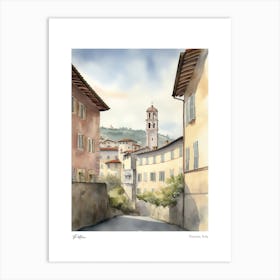 Pistoia, Tuscany, Italy 2 Watercolour Travel Poster Art Print