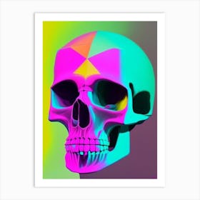 Skull With Neon Accents Paul 1 Klee Art Print