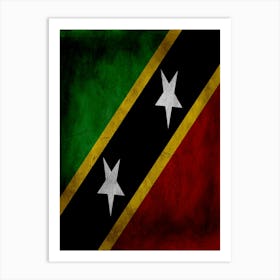 Saint Kitts And Nevis Flag Texture Art Print