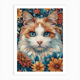 Cat With Blue Eyes Art Print