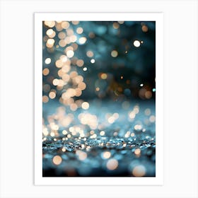 Christmas Bokeh Background Art Print