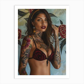 Tattooed Woman Art Print