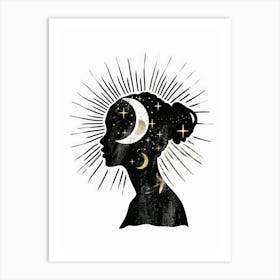 Moon And Stars 1 Art Print