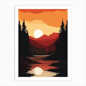 Sunset In The Forest 1 Art Print