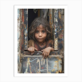 Girl In A Window Art Print