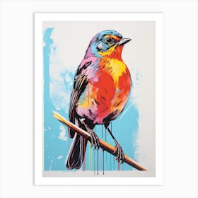 Andy Warhol Style Bird Robin 2 Art Print