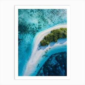 Aerial View Of An Island In The Maldives 2 Art Print