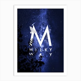 Milky Way - Starry Night and Moon #14 Art Print