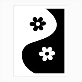 Yin Yang Daisies Art Print