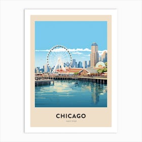 Navy Pier 4 Chicago Travel Poster Art Print
