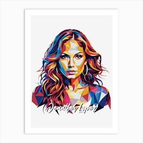 Jennifer Lopez 02 Portrait Music Icon Style WPAP Pop Art Art Print