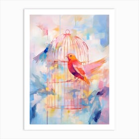 Abstract Bird Cage 1 Art Print