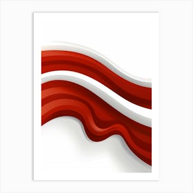 Red And White Wavy Background Art Print