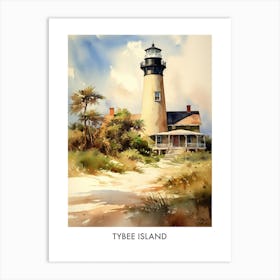 Tybee Island Watercolor 4travel Poster Art Print