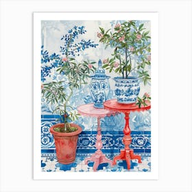 Blue And White Chinoiserie 2 Art Print