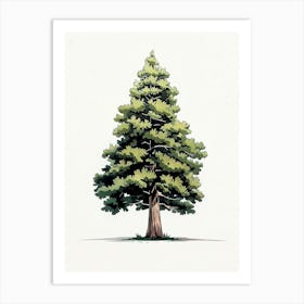 Cedar Tree Pixel Illustration 2 Art Print