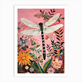 Floral Animal Painting Dragonfly 2 Art Print