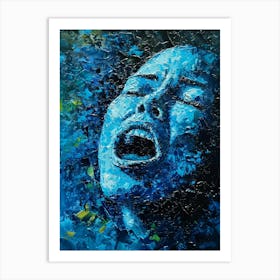 Blue Scream Art Print