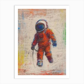 Astronaut Crayon 2 Art Print