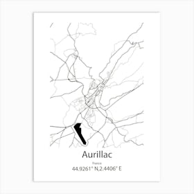 Aurillac,France Minimalist Map Art Print