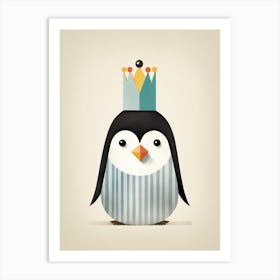 Little Penguin 1 Wearing A Crown Art Print