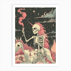 Unicorns And Skeletons Art Print