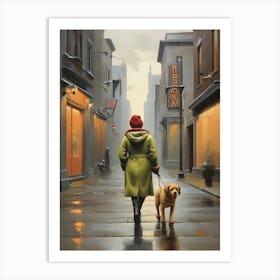 'Dog Walking' art print Art Print