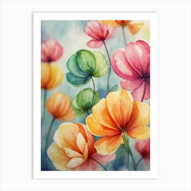 Watercolor Flowers 49 Art Print