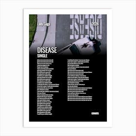 Disease - Lady Gaga - Lyrics Poster Art Print