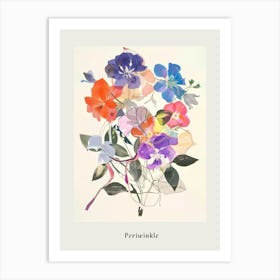Periwinkle Collage Flower Bouquet Poster Art Print