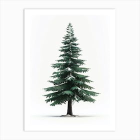 Spruce Tree Pixel Illustration 1 Art Print