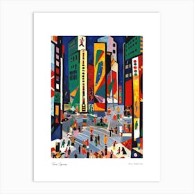 Time Square New York City Matisse Style 4 Watercolour Travel Poster Art Print