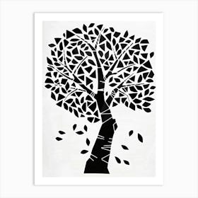 Walnut Tree Simple Geometric Nature Stencil 1 Art Print