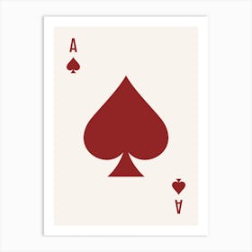 Ace Of Spade (Maroon and beige Tone) Art Print